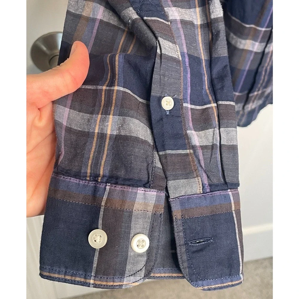 NWT Banana Republic Men's Button Shirt Sz L Organic Cotton Untucked Standard Fit